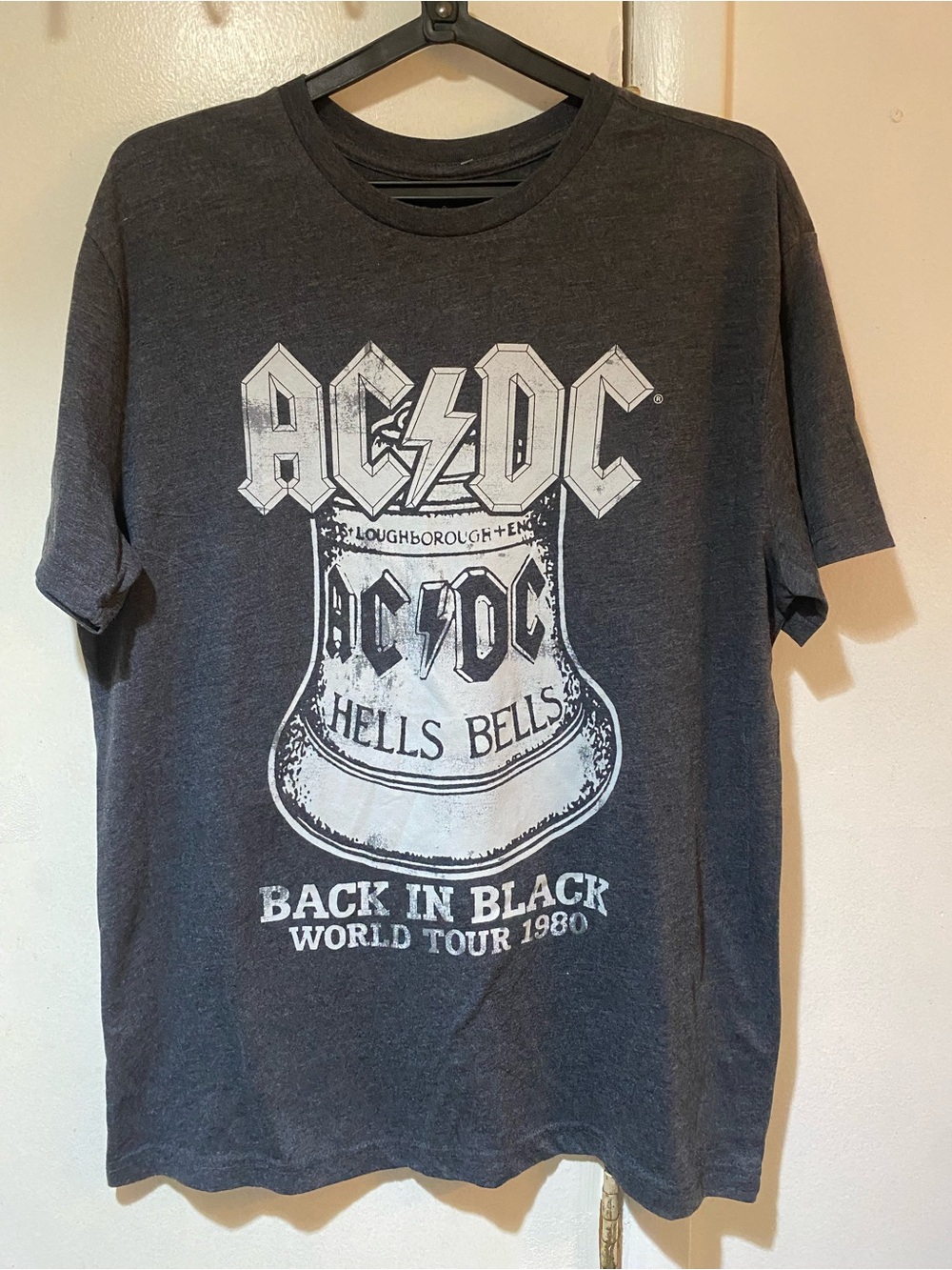 Hybrid Apparel AC/DC Graphic Tee - Charcoal with White Print